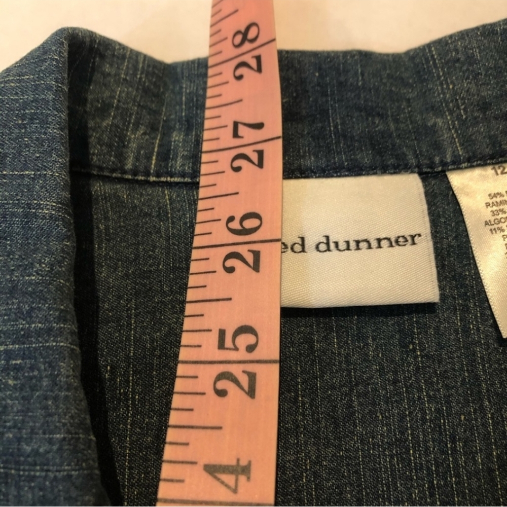 Alfred Dunner Denim Jean Jacket Floral Embroidery Rhinestones Size 12 - Picture 11 of 12